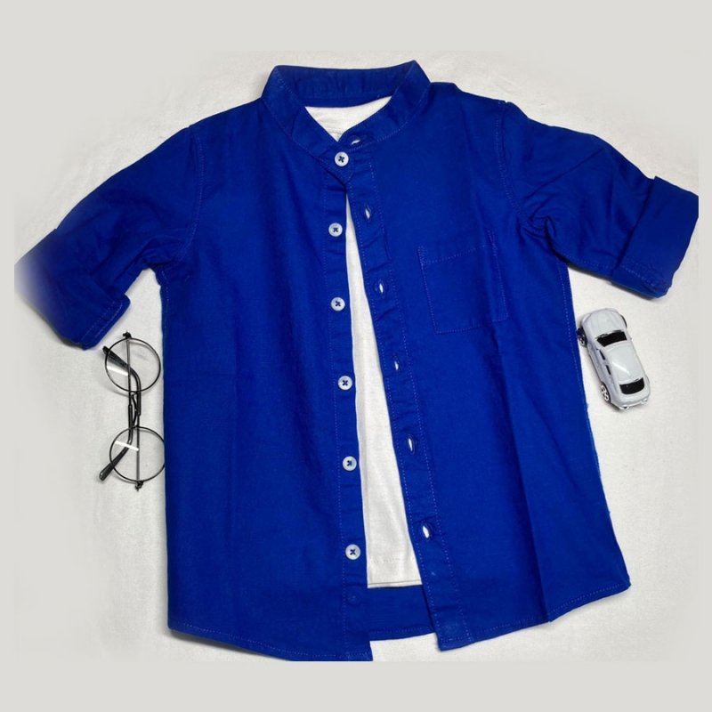 Linen touch  Kids Blue Shirts - 1 year to 5 years