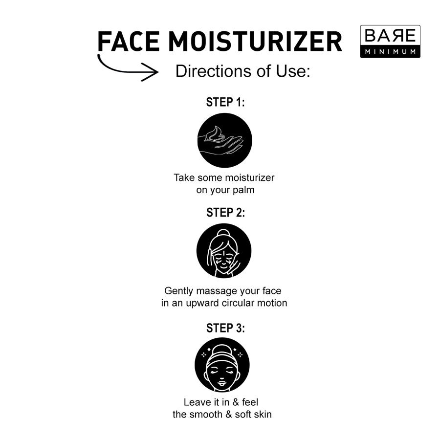 Bare Minimum | Face Moisturizer| With SPF & pH-Balanced Formula | With Shea Butter, Macadamia Nut oil , Ferulic Acid ,Grape Extract | Chemical-Free | For All Skin Types
