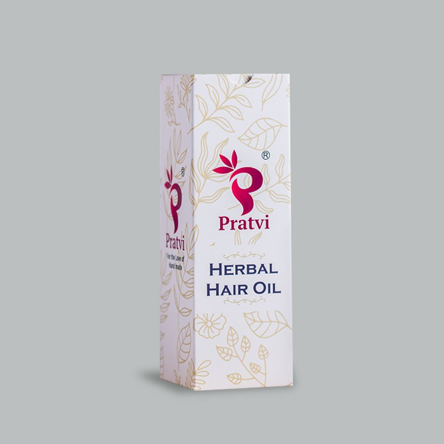 Pratvi Herbal Hair oil is prepared with Hand picked natural ingredients.
100 ml of Pratvi Herbal hair oil contains of herbs like Henna, Amla, Bringha raj, Methi and more.
Bringha raj in hair treats dandruff and dry scalp. It treats baldness and helps for hair growth. It prevents  graying of hair, and repairs hair damages, and Promotes hair growth.
Henna maintains scalp health, Henna has a cooling effect on the scalp .
Henna balances PH levels and oil protection.
Henna curbs hair fall and boosts hair growth.
Henna strengthens and repairs hair.	
Daily usage gives best result for your hair.
Pratvi products are tested in lab before selling our products.