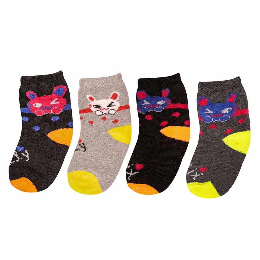 Baby Boy's/ Girl's Regular Woolen Socks For Winters (Pack Of 4) Assorted Colors (3-7 years)