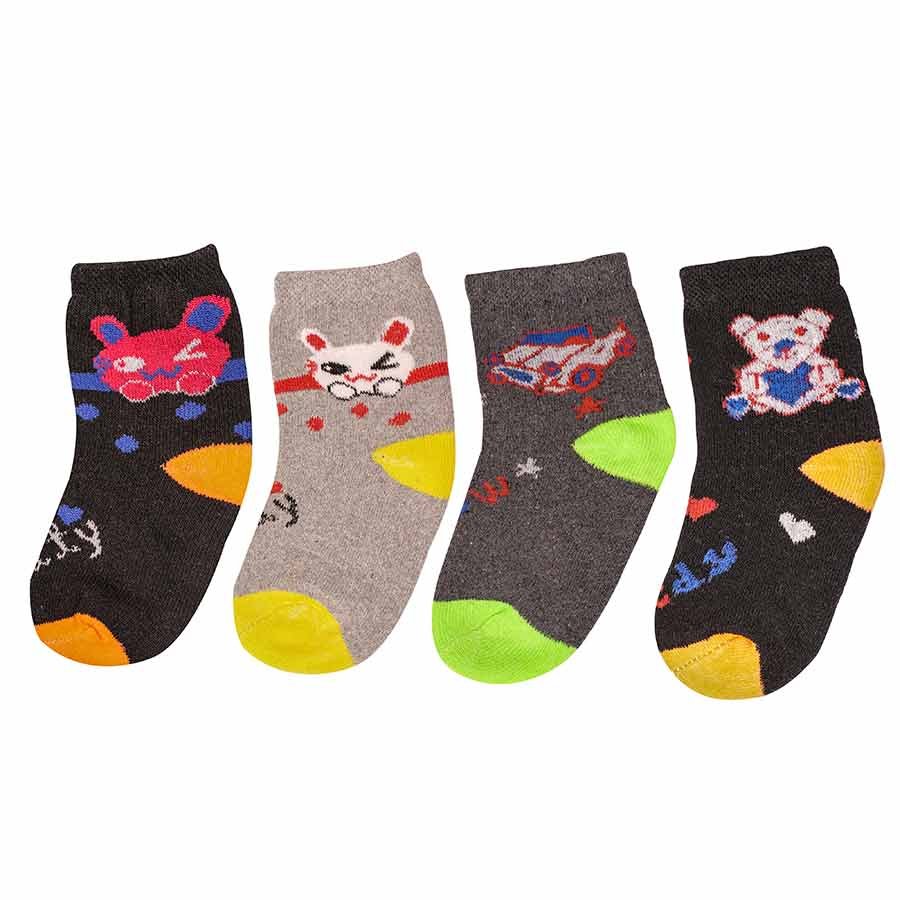 Baby Boy's/ Girl's Regular Woolen Socks For Winters (Pack Of 4) Assorted Colors (7-13 years)