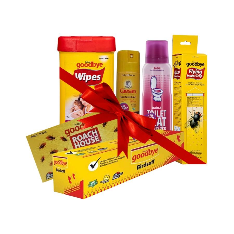 Furniture shiner + Roach House 1X5 + Flying Insects Trap + Birds Off + Toiler Seat Sanitiser 150 ml +  Mosquito Repellent Wipes 