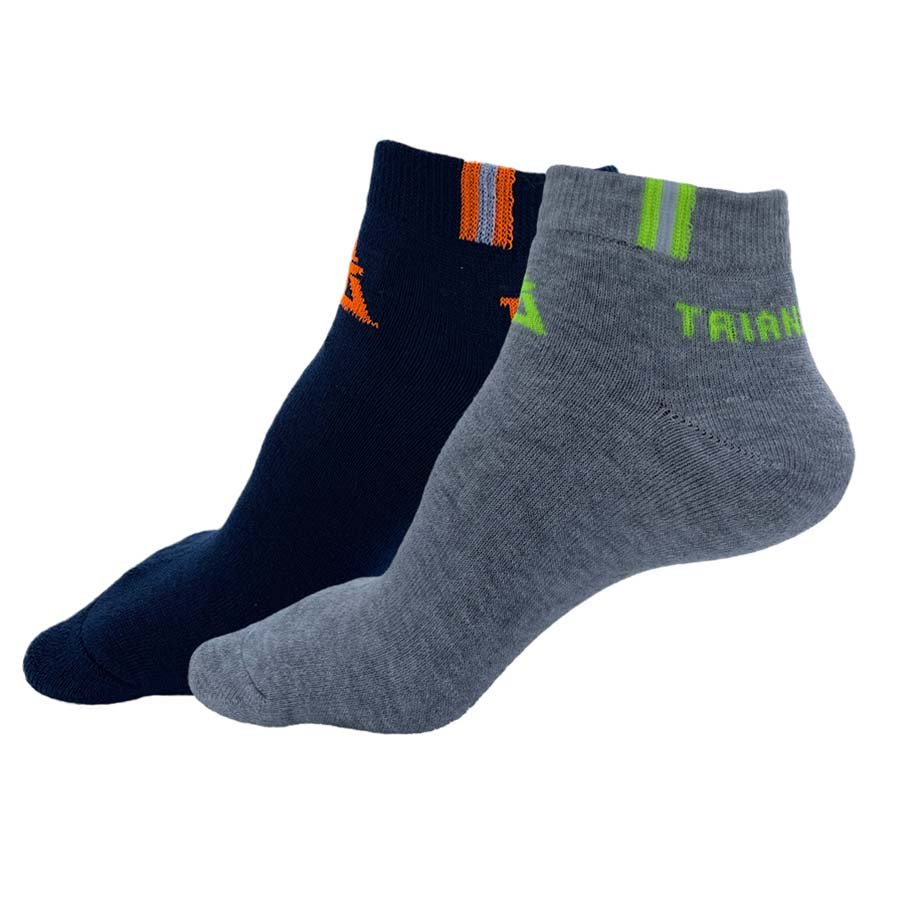 T20	Women Casual Socks Grey And Navy Blue