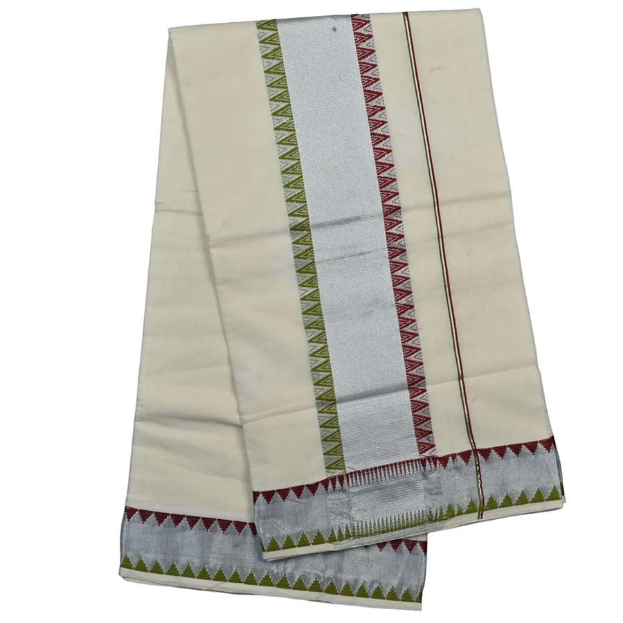 Traditional Kerala Saree With Temple Work
