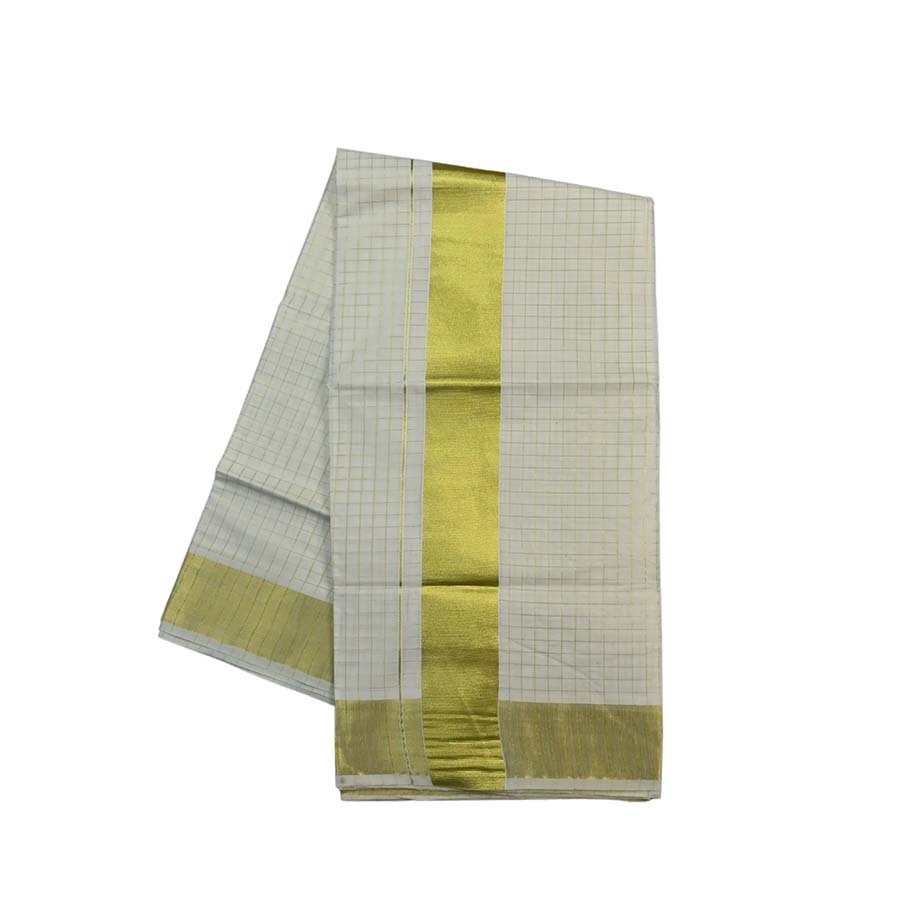 Kerala Tissue Saree with Zari Stripes
