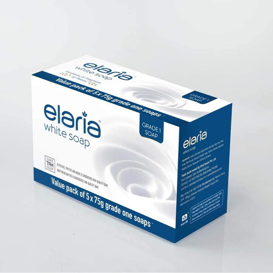 Elaria Grade 1 Premium White Soap Combo 5*75gm TFM 78%
