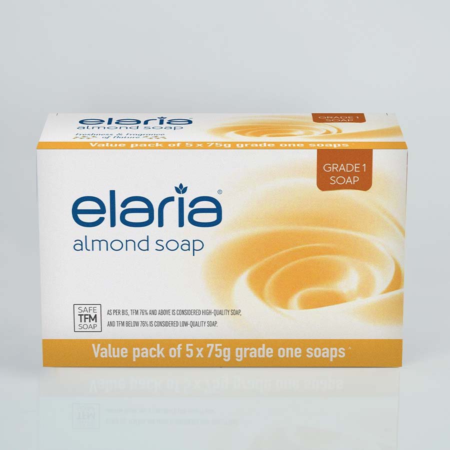 Elaria Grade 1 Almond Soap Combo 5*75gm TFM 78%
