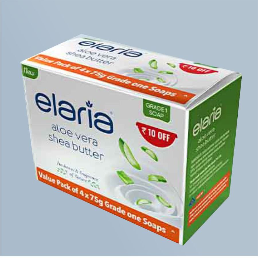Elaria Grade 1 Aloevera Sheabutter Soap Combo 4*75gm TFM 78%
