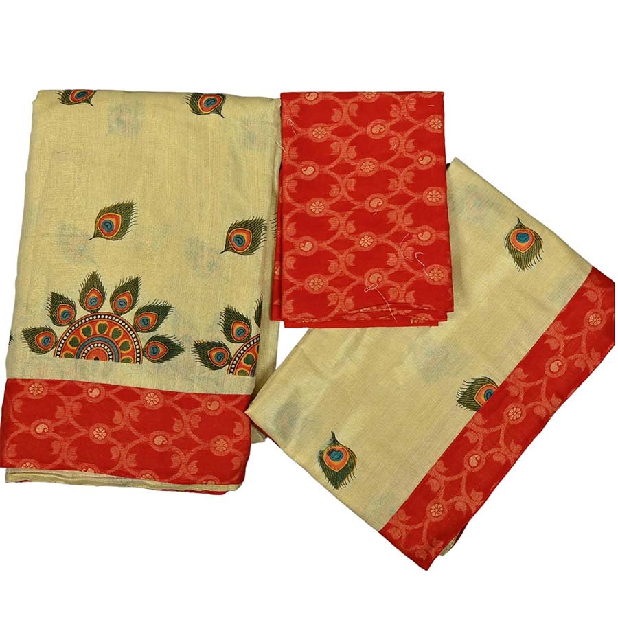 Semi Stitched Traditional Half Saree
