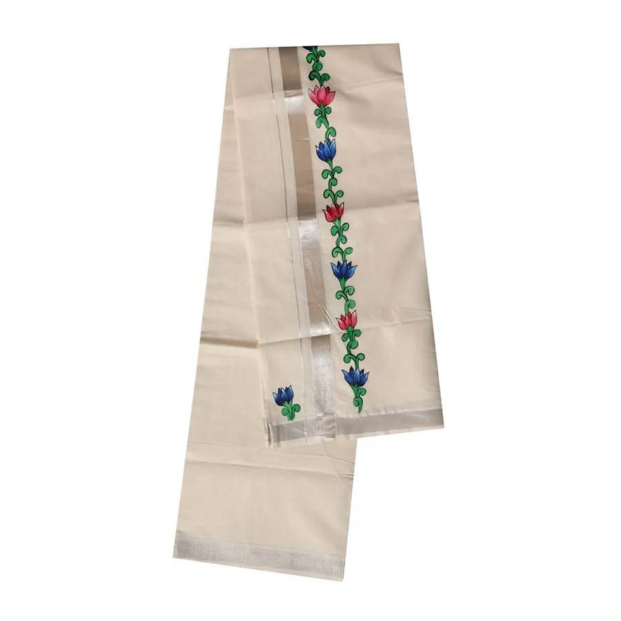 Hand Painted Double Dhoti For Men